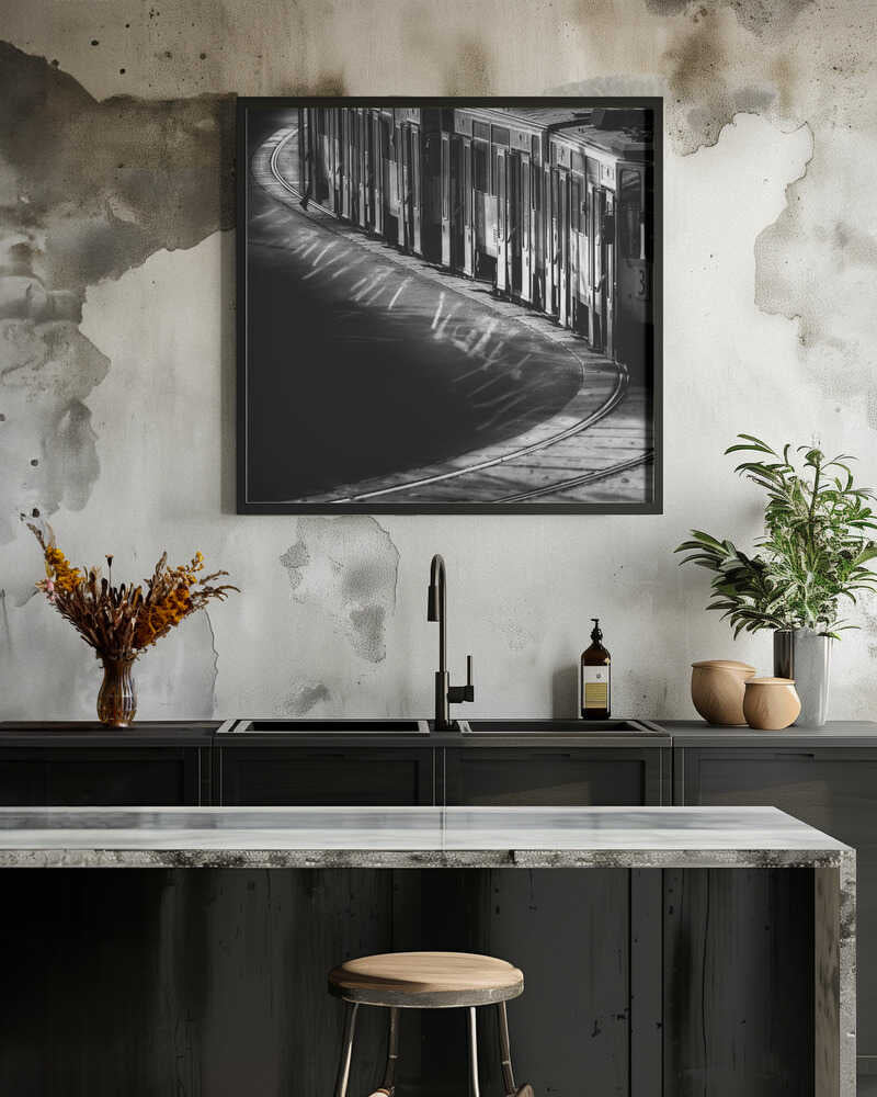 After the bend, before the band.