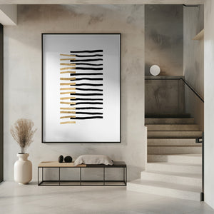 Art Prints of Gold on Black Lines