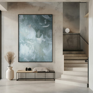 Art Prints of Green and White Acrylic No 3