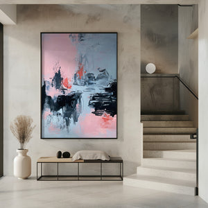 Art Prints of Pink and Grey Abstract 2