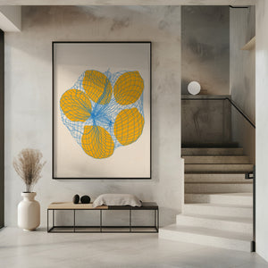 Art Prints of Five Lemons In a Net Bag