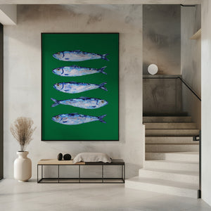 Art Prints of Sardines Forest Green