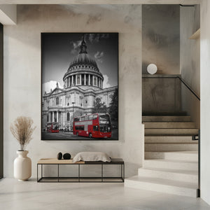 Art Prints of LONDON St. Paul’s Cathedral & Red Bus