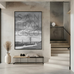 Art Prints of Golden Gate Bridge & Baker Beach | Text & Skyline