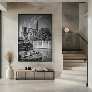 Art Prints of Cathedral Notre-Dame & Seine Riverside