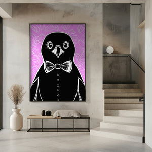 Art Prints of Penguin with bow tie