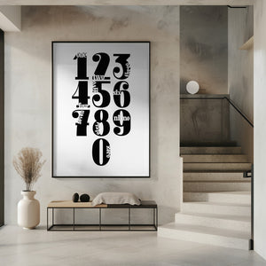 Art Prints of Numbers White