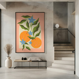 Art Prints of Orange Branch with Flowers