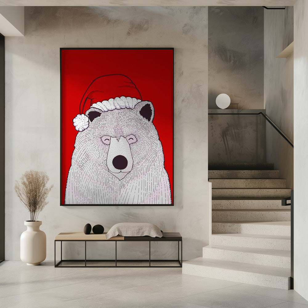 Santa red bear