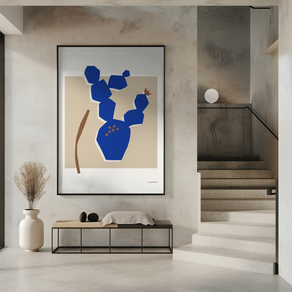 Blue Cactus Silhouette