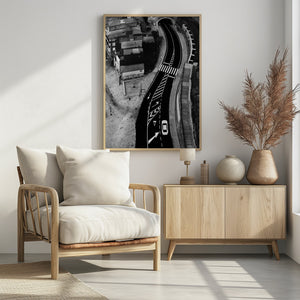 Art Prints of White car on the track