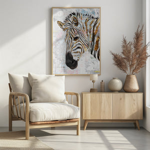 Canvas Art Print Grunge gold zebra