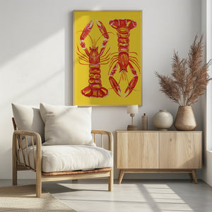 Art Prints of Langoustines On Yellow