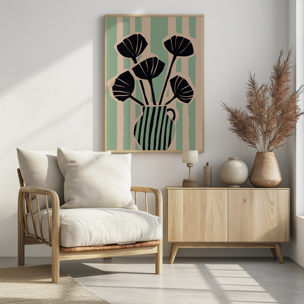Striped Blooms Vase