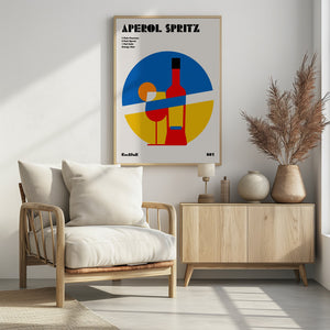 Art Prints of Aperol Spritz Cocktail Bauhaus Art Print