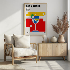 Art Prints of Gin & Tonic Bauhaus Cocktail