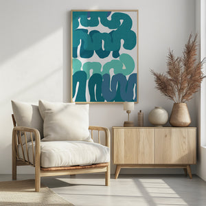 Art Prints of Blue Squiggles 3