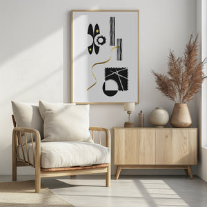 Art Prints of Black & White Abstract No. 3 | gold