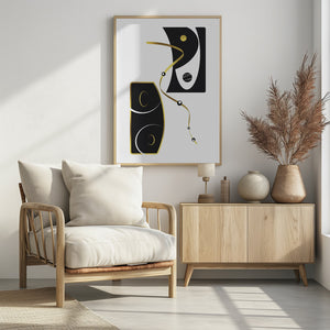 Art Prints of Black & White Abstract No. 2 | gold