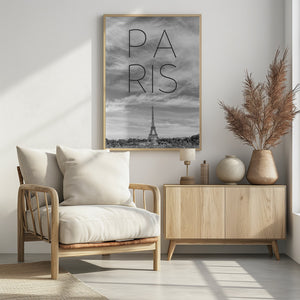 Art Prints of PARIS Eiffel Tower | Text & Skyline