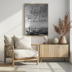 Art Prints of VENICE Gondolas & Santa Maria della Salute | Text & Skyline