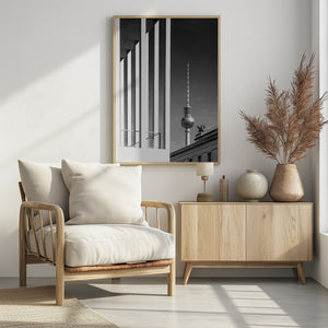 Art Prints of BERLIN MONOCHROME Television Tower & Museum Island