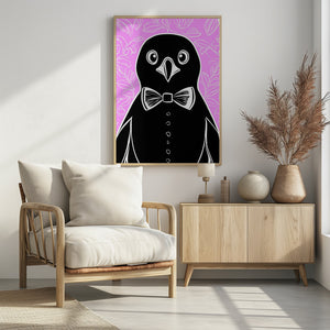 Art Prints of Penguin with bow tie