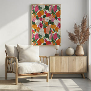 Art Prints of Fresh fruits pattern