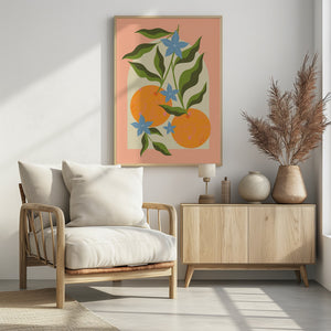 Art Prints of Orange Branch with Flowers