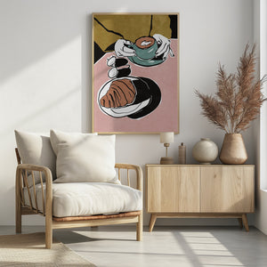 Art Prints of Croissant et café au lait