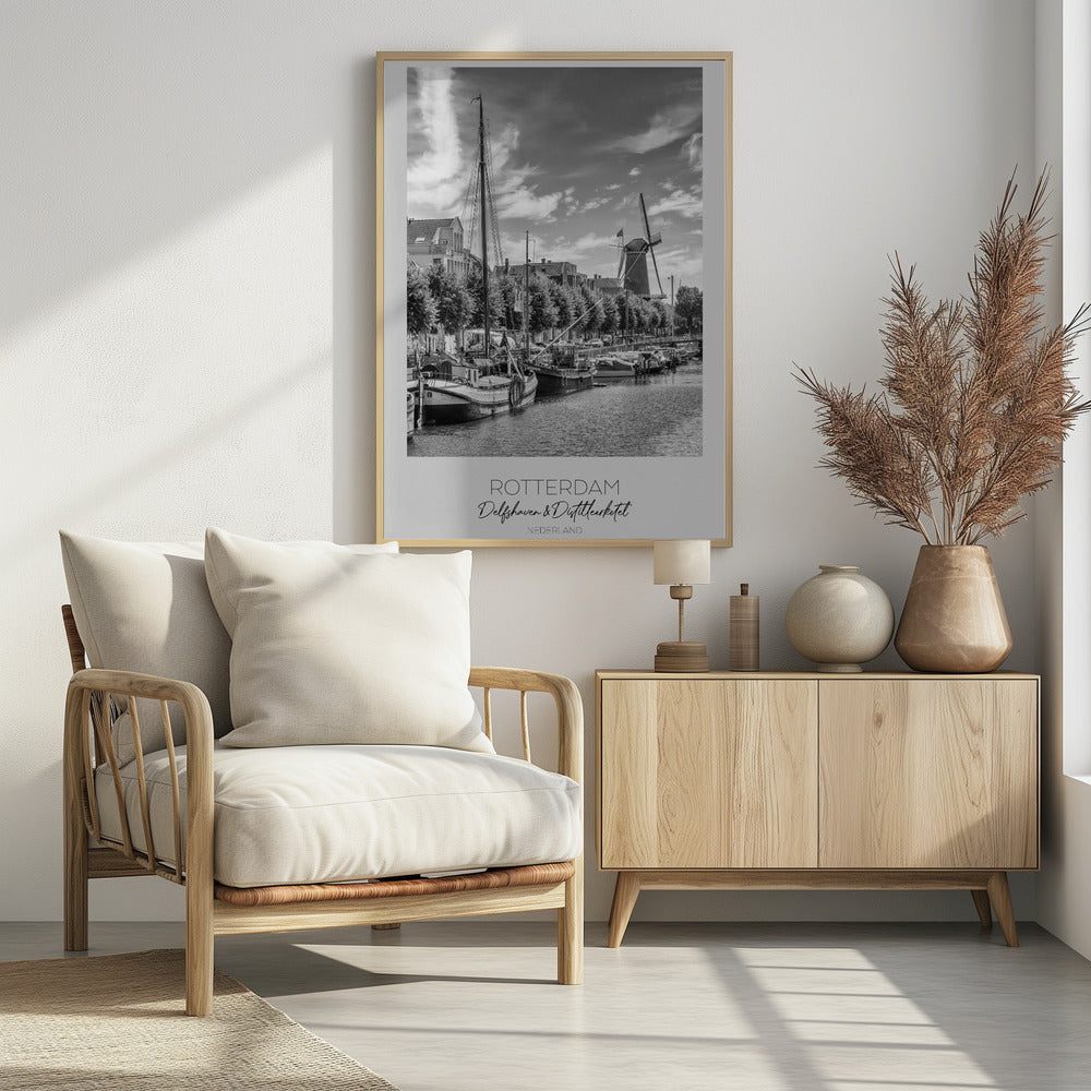 Classic Sailing Boats And A Traditional Windmill