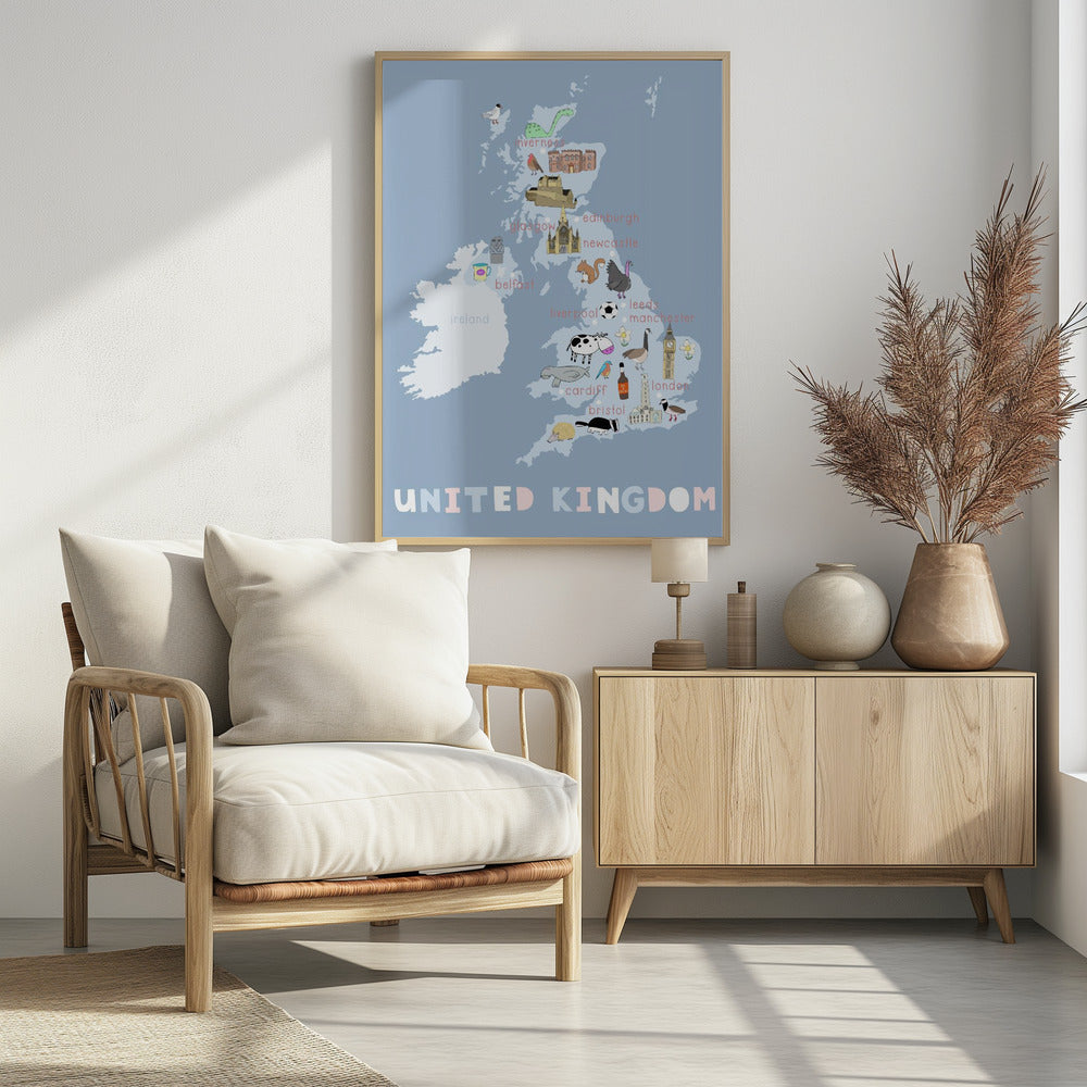 Illustrated Map of the United Kingdom by Carla Daly