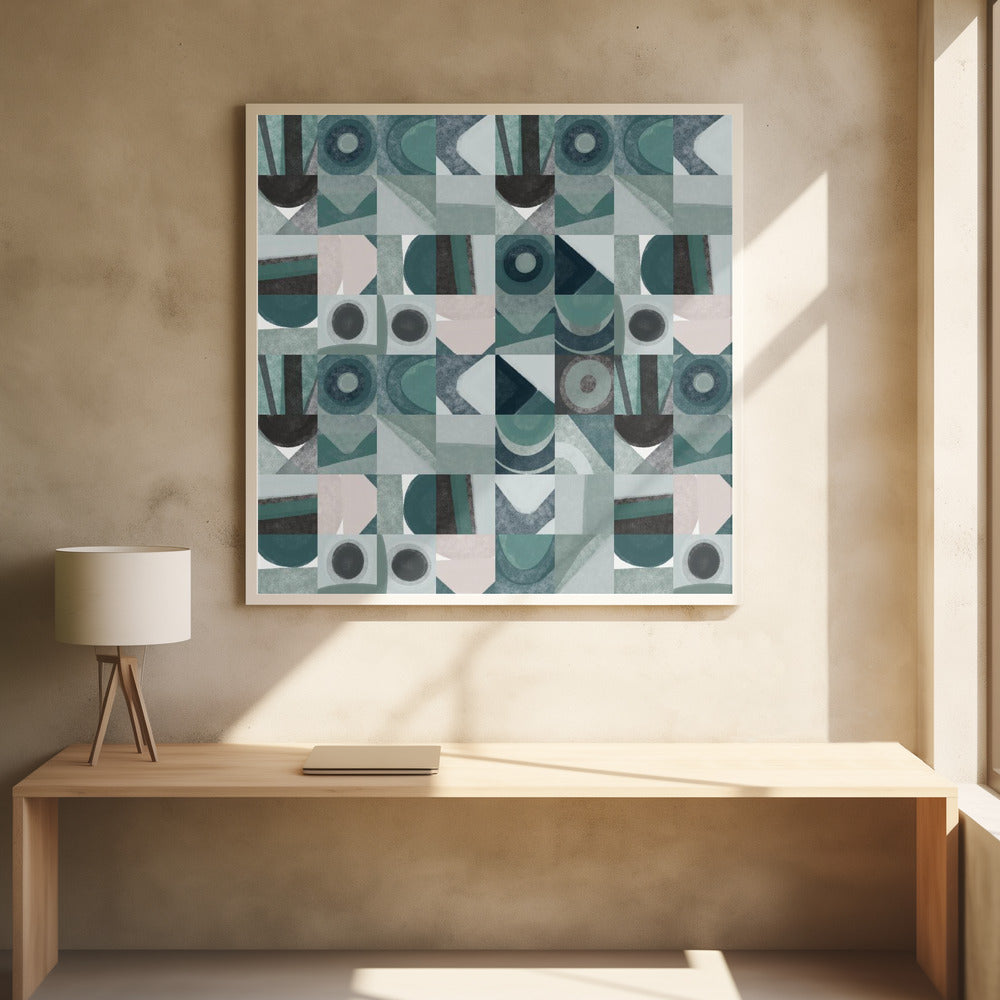 Mid Century Grid Pattern Four