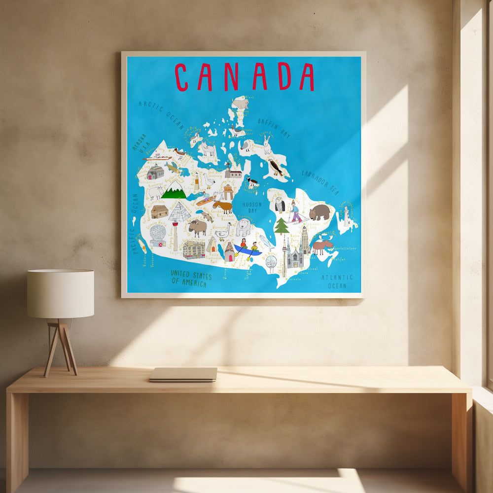 Illustrated Map of Canada by Artist Carla Daly