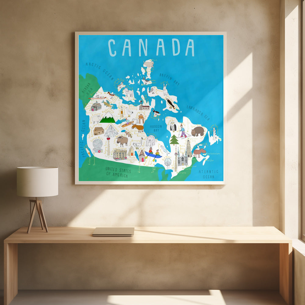 Illustrated Map of Canada by Artist Carla Daly