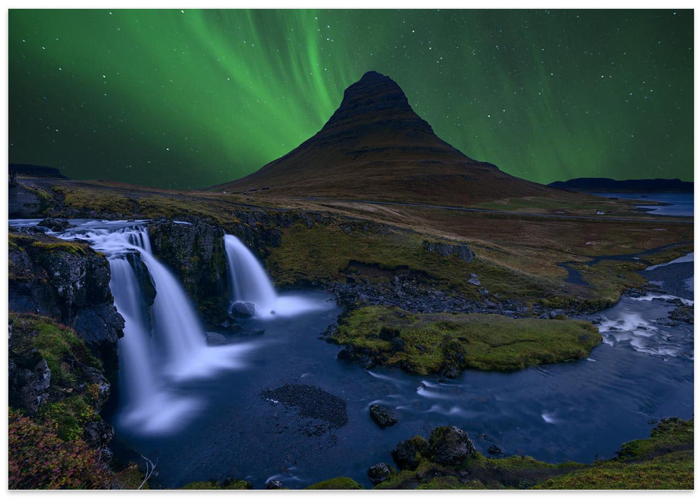 Kirkjufell... Under a boreal green sky
