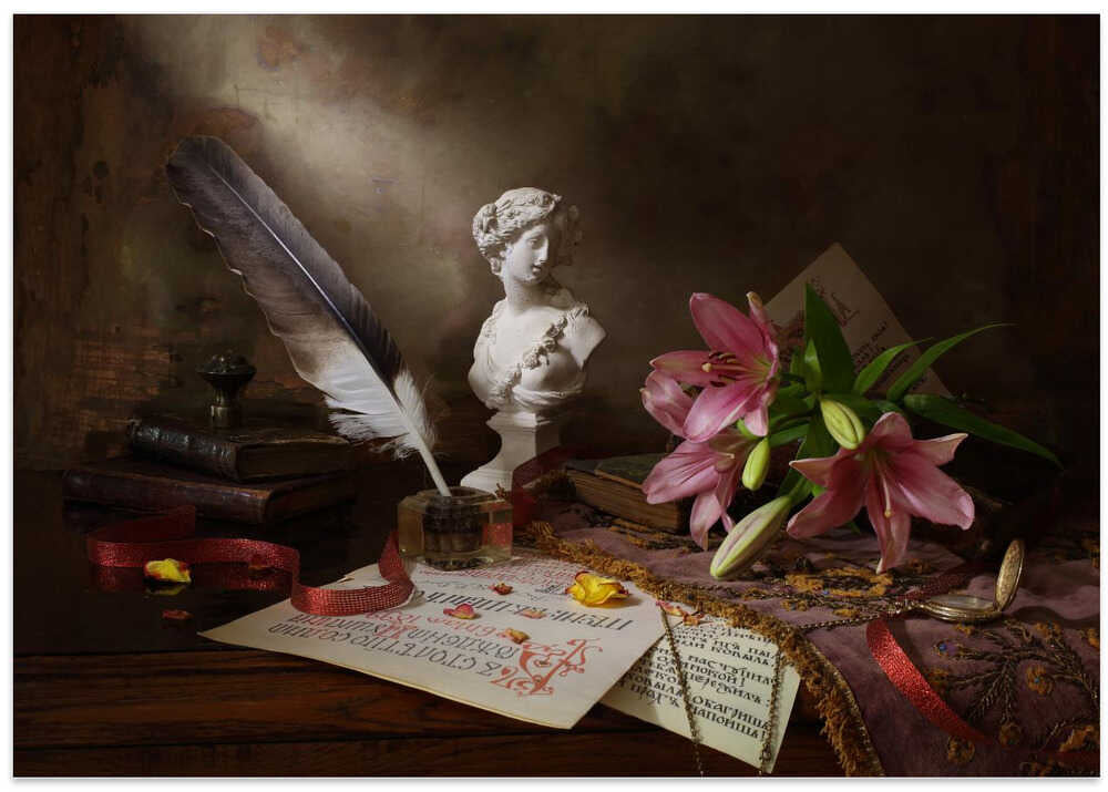 Still life with lily and bust