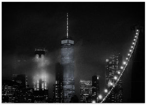 Art Prints of Night cityscape from the Brooklyn Bridge