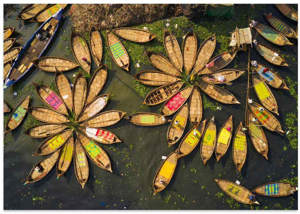 Traditional wooden boats and life