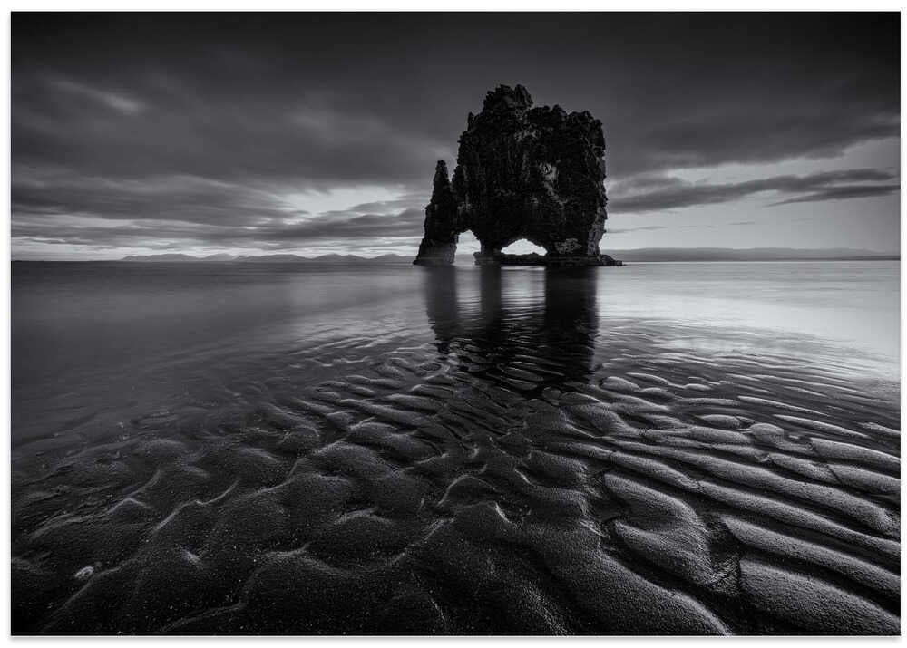 Dawn at Rhino Rock Black-White