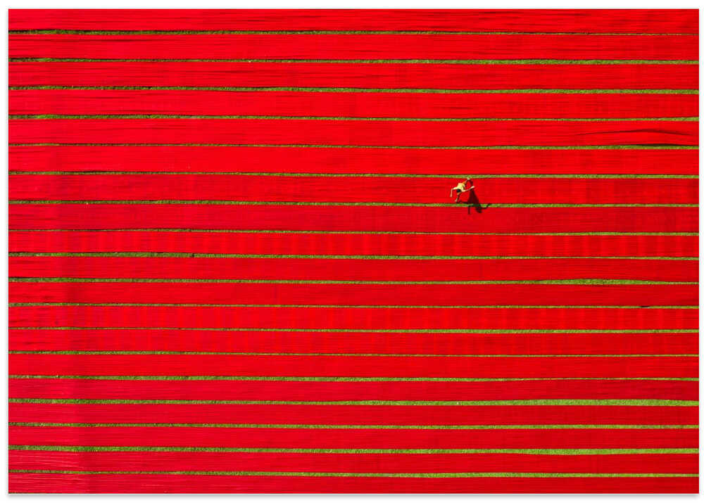 Drying colorful cloth