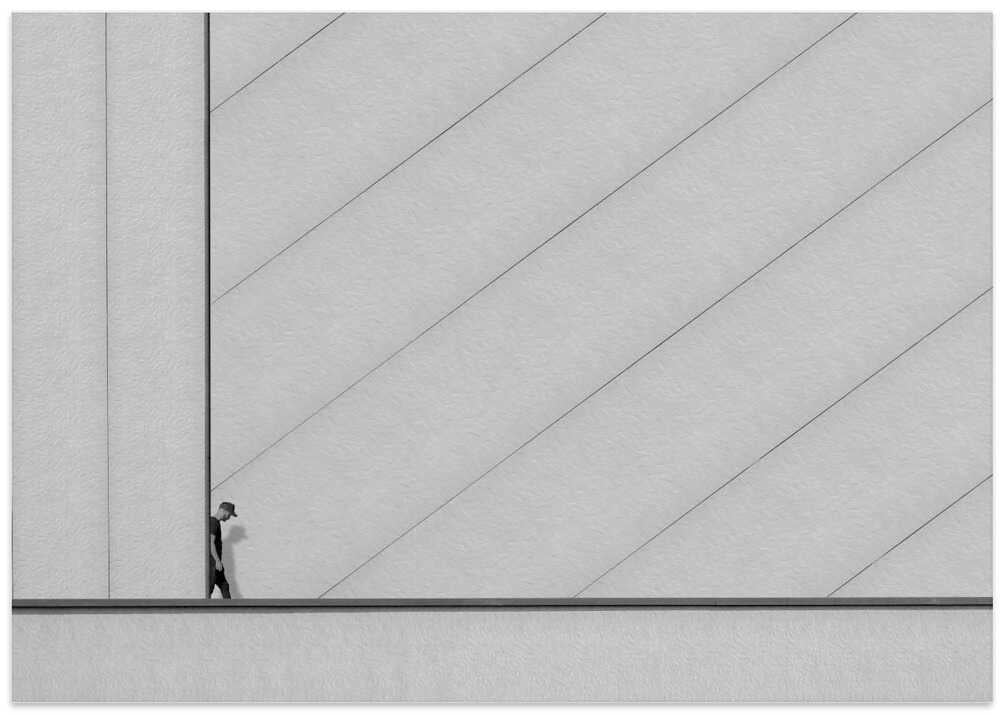 Man and lines