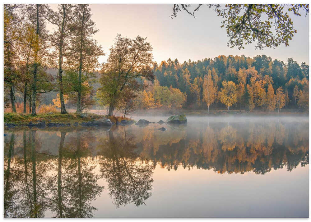 Calm autumn lake