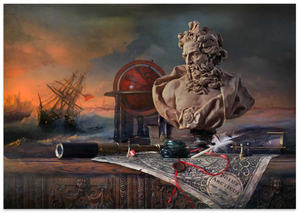 Still life with a bust of Neptune