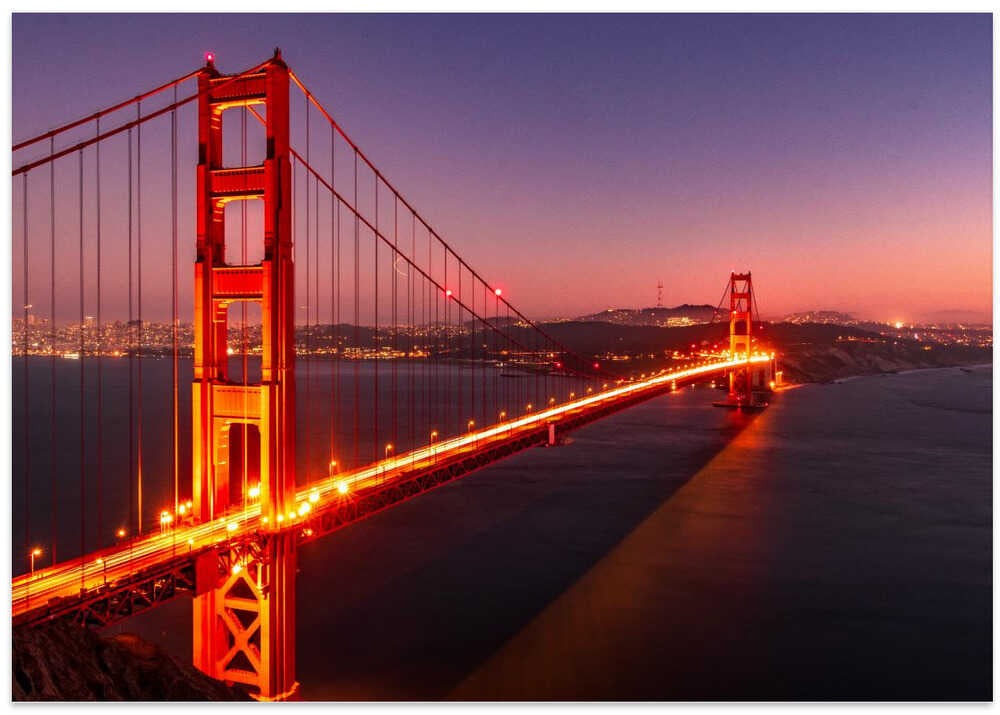 Rosy Night of Golden Gate