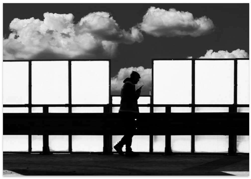 With head in the clouds.