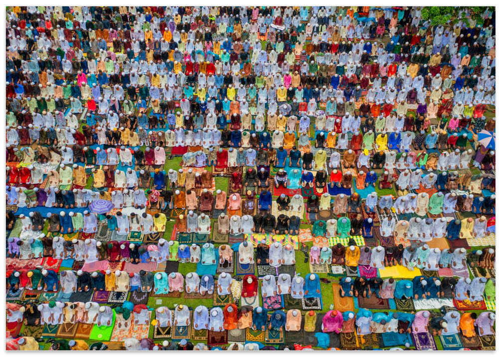 Eid prayer under rainfall