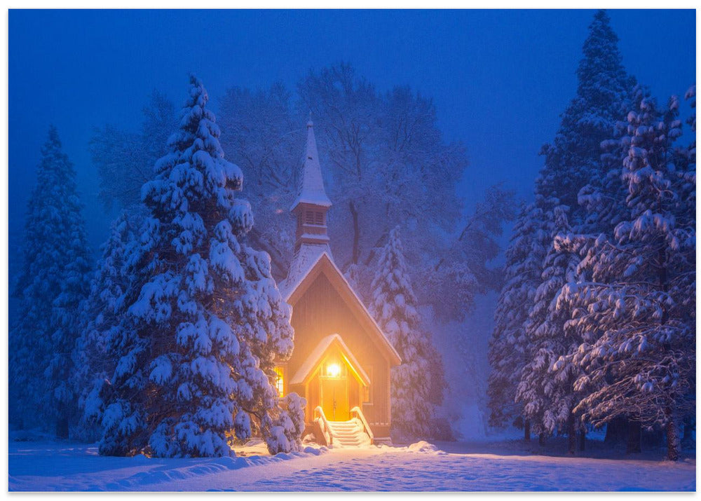 Yosemite Chapel in Blue Hour