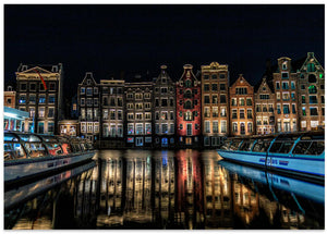 Art Prints of "Dancing Houses" on the Damrak Canal in Amsterdam