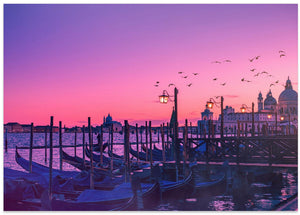 Art Prints of Sunset Venice, peaceful gondola